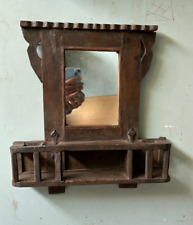 RARE OLD VINTAGE HAND MADE UNIQUE HANGING DRESSING MIRROR FRAME WITH MIRROR,D6 picture