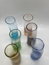 Vintage Circleware Colored Curved Shot Glasses Set Of 6 Bar Ware picture