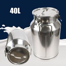 Stainless Steel 40L/10.56 Gallon Milk Can - Heavy Duty Farm Milk Jug Milk Bucket picture