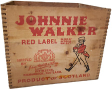 Johnnie Walker Red Label Whisky Wooden Box 12 Bottles Dove Tail Box VTG 1958 picture