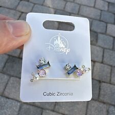 Disney Parks Mickey Mouse Icon Cubic Zirconia Earrings New Blue Pink picture