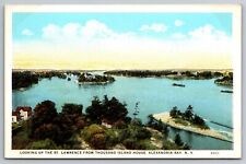 Looking up the St Lawrence from Thousand Island House. 1000 Islands, NY Postcard picture