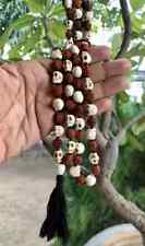 Goddess KALI Nar Mund + Rudraksha Mala ROSARY Carved Skull 108+1 Prayer Beads picture