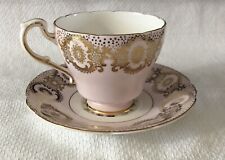 Vintage Paragon Tea Cup & Saucer Pink w/ Fruit and Gold Trim and Accents   FG8C picture