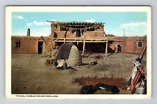 NM-New Mexico, Typical Pueblo Dwelling, Exterior, Vintage Postcard picture