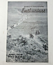 Harley-Davidson Enthusiast A Magazine For Motorcyclists April 1936 Vintage picture