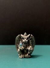 Sunglo Denicolo Pewter Winged Gargoyle Red Eyes Miniature Figurine LOTR GOT RPG picture