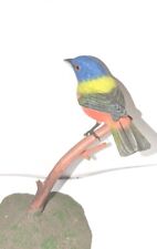 Wood Bird Figurine PAINTED BUNTING #2 No Flaws Fantastic condition picture