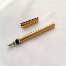 S.T. Dupont Montparnasse fountain pen gold plated guilloche 18kt gold nib picture