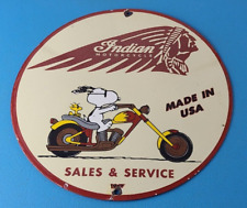 Vintage Indian Motorcycles Sign - Gas Pump Service Station Biker Porcelain Sign picture