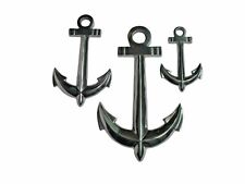 Metal Ship Anchor X Large Set of 3 Maritime Wall Hanging 24,17 & 12 inches picture