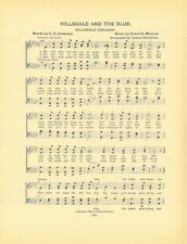HILLSDALE COLLEGE Antique Song Sheet c1906 