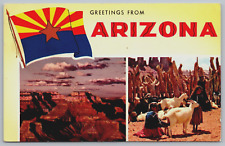 Postcard Greetings From Arizona, Multi View  Goats Mountains People Posted 1958 picture