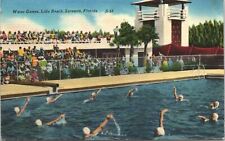 Vintage Postcard Water Games, Lido Beach, Sarasota, Florida, by Harold R Smith picture