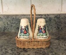 Vintage German Salt And Pepper Shakers With Basket picture
