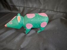 Authentic Oaxacan Spineless Porcupine Wood carving, hand carved and hand painted picture