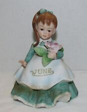 Vintage Lefton June Flower Girl Birthstone Ceramic Figurine picture