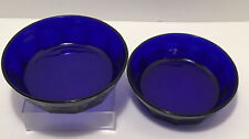 Cobalt Blue Bowls Libbey Duratuff Pair. 5.5” Diameter. Vintage picture
