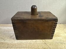 Vintage Primitive Wood Butter Mold w/ Dovetailed Corners picture