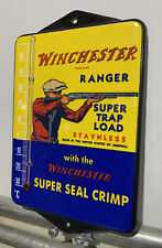 Vintage Style Winchester Ranger Shells Rifles Porcelain Thermometer Sign picture