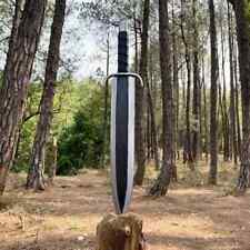 Aesthetic Handmade Medieval Sword with Sheath Carbon Steel Broad Sword Replica picture