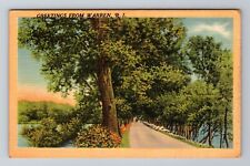 Warren RI-Rhode Island, Scenic Road Greetings, Antique Souvenir Vintage Postcard picture
