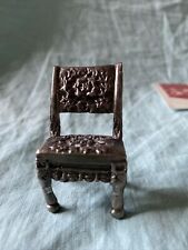 PEWTER CHAIR Miniature Photo Place Business CARD Holder Repaired picture
