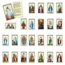 Holy Prayer Card Lot 25 Different Cards Jesus, Mary, Joseph, Saints, & Angels picture