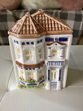Avon Vintage Townhouse Canister “B”Small Cookie Jar Brazil 6.75” Tall (chipped) picture