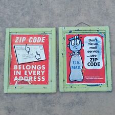 USPS 1964, 1968 POST OFFICE MR ZIP  PROMOTION METAL BOARDS picture