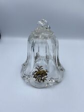 Vintage Christmas Ornament Crystal Bell Gilded Rams Mikasa picture