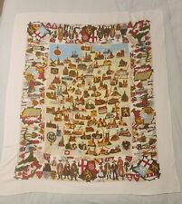 Vintage German Pictoral  Linen Tablecloth Coat of Arms picture