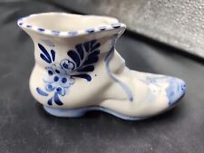 Hand Painted Porcelain Shoe Delfts Blue Made In Holland picture