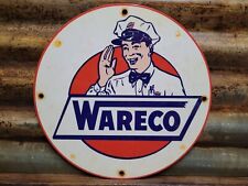 VINTAGE WARECO PORCELAIN SIGN GASOLINE GAS STATION WILLIAM WARE TEXACO PRODUCTS picture
