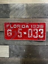 VINTAGE 1936 FLORIDA TAG TRUCK LICENSE PLATE #G 5-033 picture