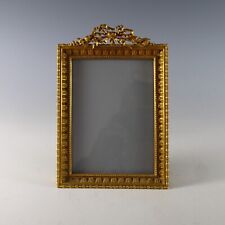 Antique French Dore Bronze Portrait Photo Frame, Bow Top Easel picture