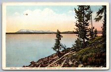 Lake & Mt. Sheridan Yellowstone Wyoming white border Postcard picture