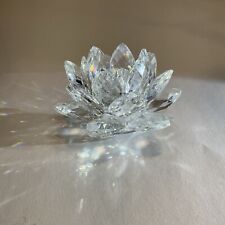 Vintage Swarovski silver Crystal water lily lotus flower candle holder AS IS picture