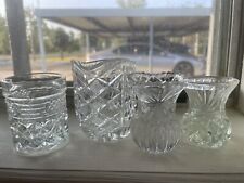 Vintage Wexford (Criss-Cross & Vertical) Clear Glass Candle, Creamer, Holders picture