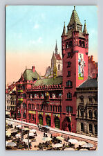 Rathaus Town Hall Market Vendors Basel Switzerland Postcard picture