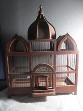 Victorian Style Dome Bird Cage Wood & Wire X-LARGE Vintage Antique picture