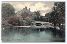 c1910's Brigg's School Bridge Pittsfield Massachusetts MA Rotograph Postcard picture