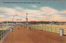 Postcard Boardwalk and Beach Ocean Beach New London CT  picture