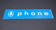 VTG 1960-70's Glass BELL Telephone Booth/Pay Phone Sign-25 1/2