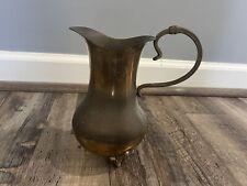 VTG 8.5” Brass Water Weeping Pitcher/Jug Indian Mid Century Boho Home Decor picture