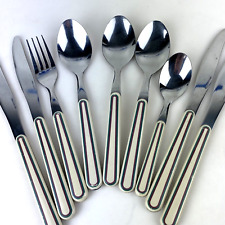 VINTAGE PFALZGRAFF SILVERWARE Set Plastic Handle Fork Spoon Knife Retro Kitchen picture