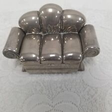 1991 Godinger Silver Plate Sofa Couch Keepsake Jewelry Box picture