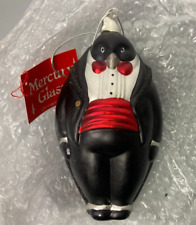 Rare NEW Department 56 Mercury Glass Ornament Penguin in Tux w/Box 6.5