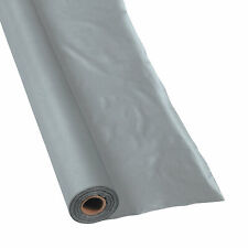 Metallic Silver Plastic Tablecloth Roll, Party Supplies, 1 Piece picture