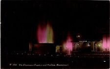 Fountain & Pavilion Nighttime Illuminated View Bournemouth England DB Postcard picture